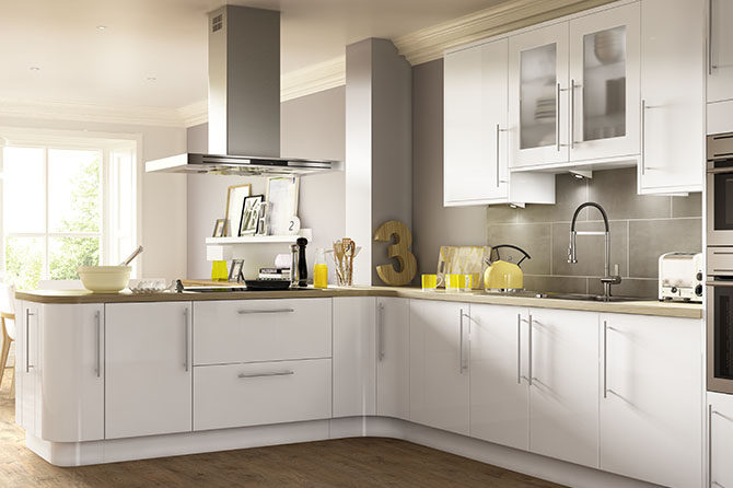 Parma Gloss White Kitchen | Designer Kitchens Range | Benchmarx ...